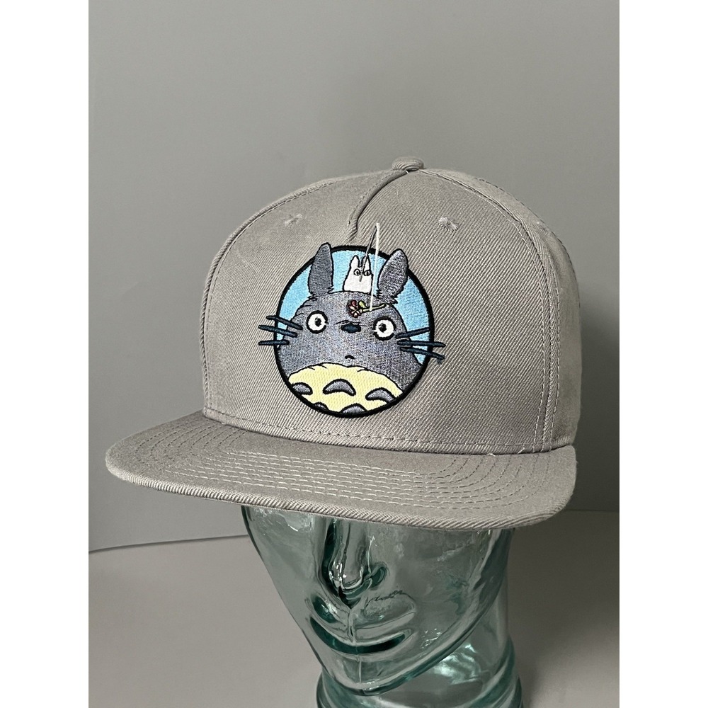 My Neighbor Totoro Face Studio Ghibli Embroidered Snapback Hat Gray Bioworld